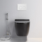 Porcelain One Piece Seamless Wall Mounted Elongated Toilet Black Color