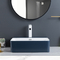 Easy Install Counter Top Bathroom Sink Polished Surface Blue Rectangular Hand Basin