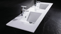 600MM Vanity Top Bathroom Sink Countertop Glaze Smooth Double Vessel